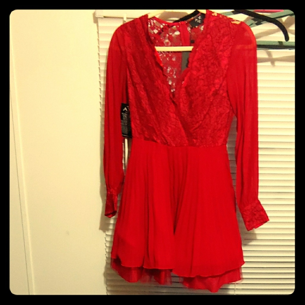New Red Lace Top Dress